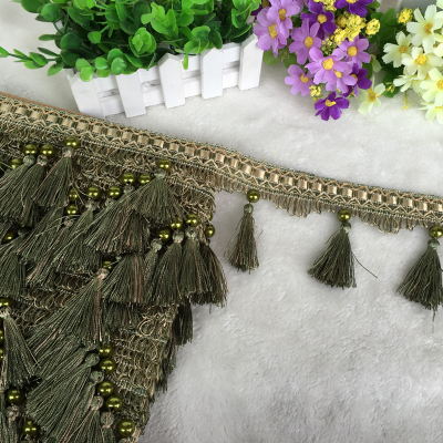 12 piha / tontti verho pitsi koriste tupsu hapsu diy helmet pallo sohva pöytäliina pitsitarvikkeet roikkuu side ompelu: 17 vihreää