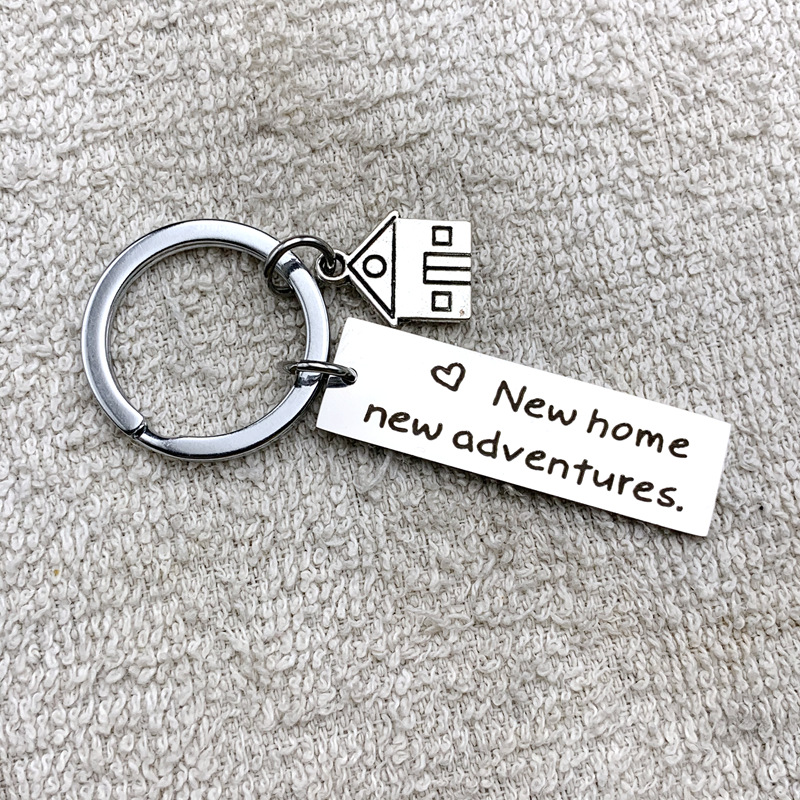 Cute Key Chains Housewarming for Her or Him Home Adventures Keychain House Keys Keyring Moving Together First Home