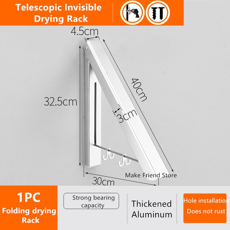 Colgador de ropa de pared plegable, tendedero telescópico para exterior, tendedero de ropa, varillas ajustables para balcón