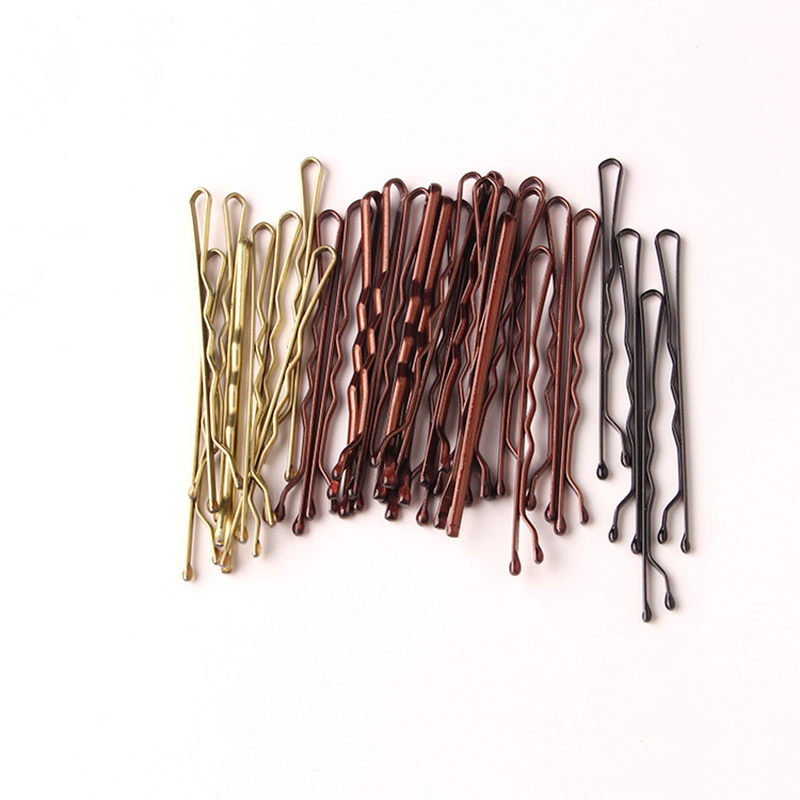Pinzas para el pelo de Color dorado y plateado para mujer, horquillas rizadas onduladas, accesorios para el cabello, 50 piezas