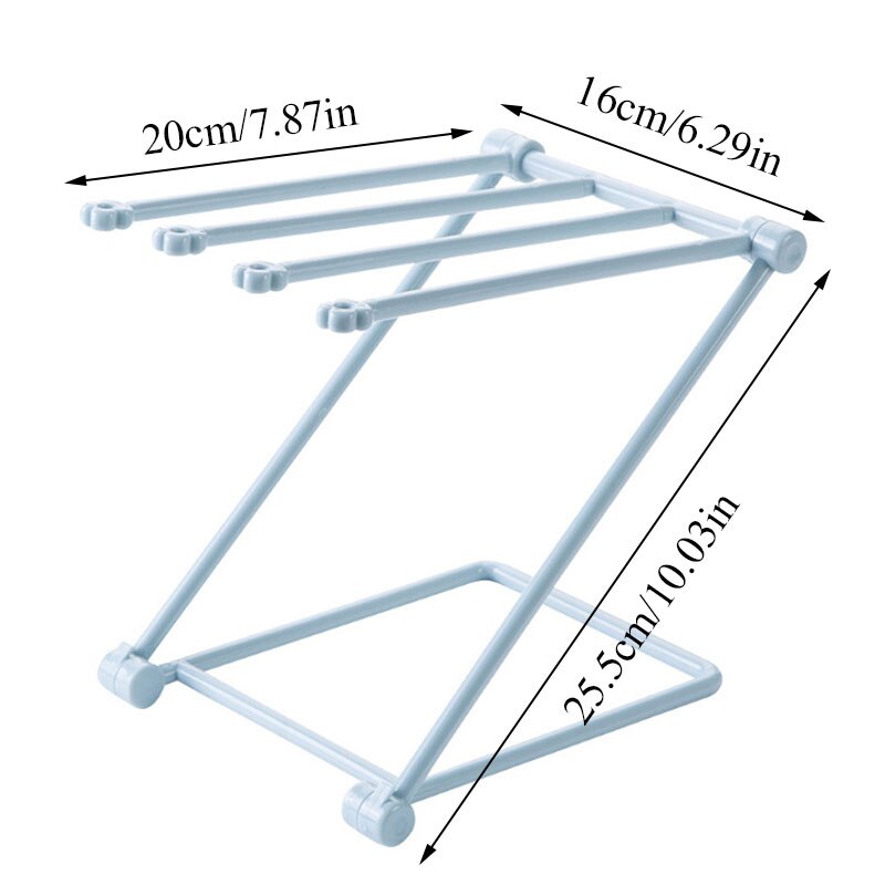 Składany pionowy wieszak na ręczniki kuchenne wieszak z darmowym przepychaczem stojak na stół trwały stojak na kubek robić picia różowy stojak na biue
