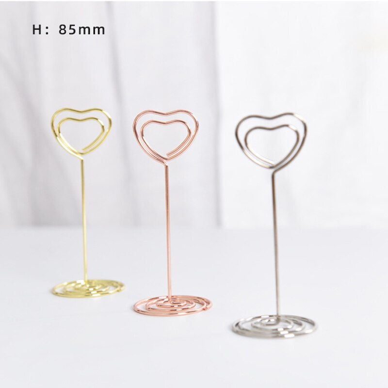 12 Pcs Hart Vorm Plaats Kaarthouders Photo Holder Stands Tafel Nummer Houders Papier Clips Voor Bruiloft Evenement Partij Decoratie