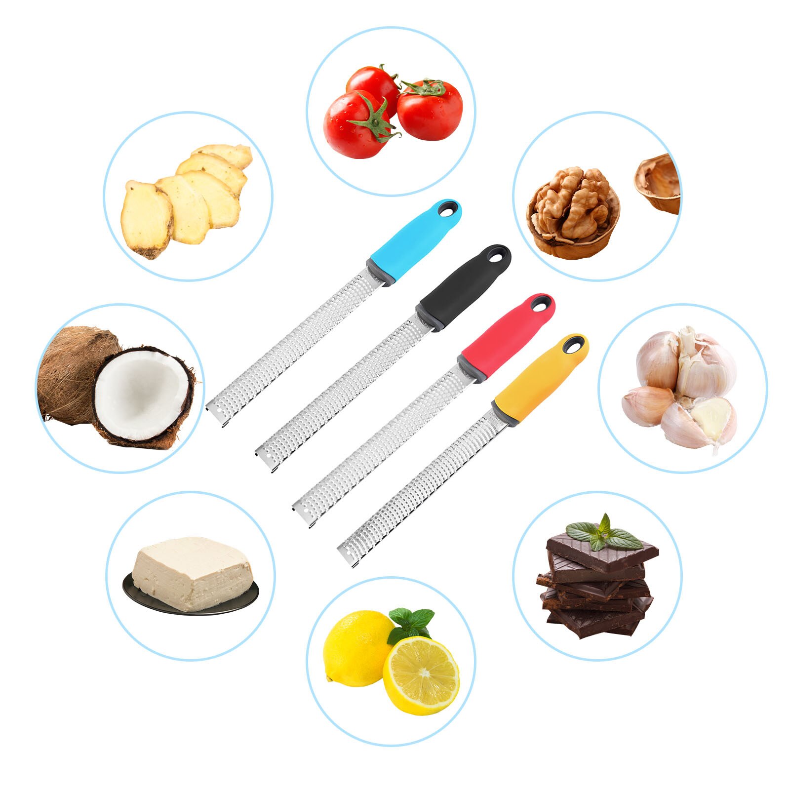 Citrus Lemon Zester & Cheese Grater-Parmesan Cheese, Lemon, Ginger, Garlic, Nutmeg, Chocolate, Vegetables, Fruits, kitchen tooer