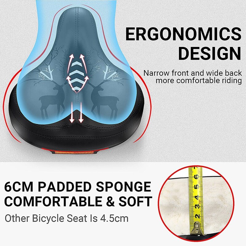 Siège de vélo en polyuréthane Extra doux et large, selle de vélo pour femmes et hommes plus confortable, siège de vélo étanche