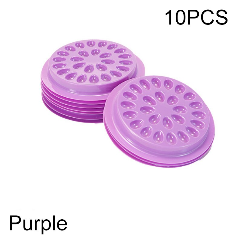 Quewel Glue Gasket False Eyelashes Extension Glue Holder Color Pallet Repeated Convenient Stand Avoid Dryness Makeup Tool: 10pcs Purple