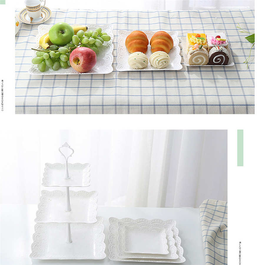 3 Tier Plastic Cake Stand Afternoon Tea Wedding Plates Party Tableware Bakeware Cake Shop Cake Rack Fruit Food Serving Tool