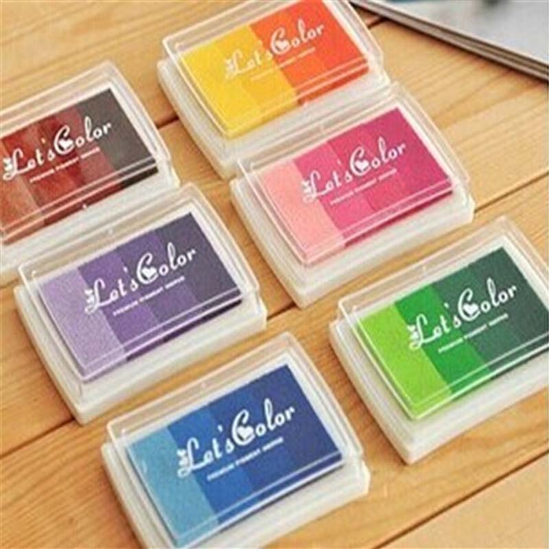 Colors Inkpad clear stamps DIY Craft Ink Pad Rubber Stamps Fabric Wood Paper Scrapbooking & stamping Finger Paint Wedding decor
