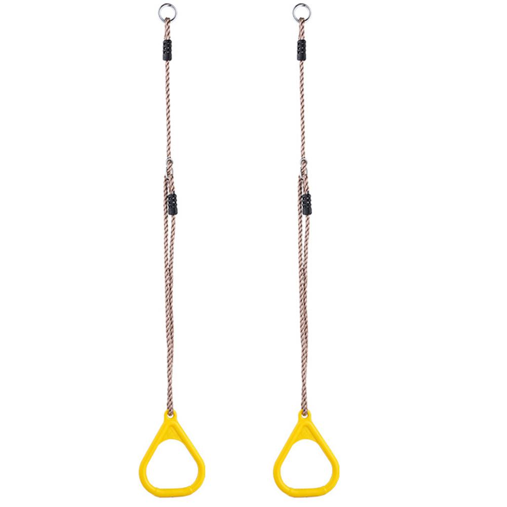 Children Trapeze Bar Pull Up Gym Rings Adjustable Plastic Fitness Pull-ups Indoor Outdoor Pull Ring Playground Swing Equipment: Yellow