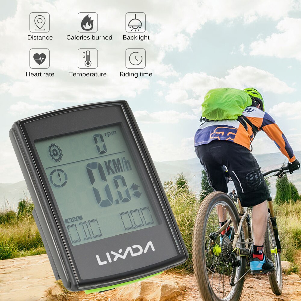 Lixada Multifunctional 3-in-1 Wireless LCD Bicycle Cycling Computer with Cadence Heart Rate Monitor Chest Strap for ciclismo