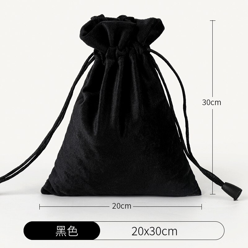 Velvet Drawstring Bags Wedding Partty Candy Bags Storage Packaging Bags Supplier: 20x30cm black
