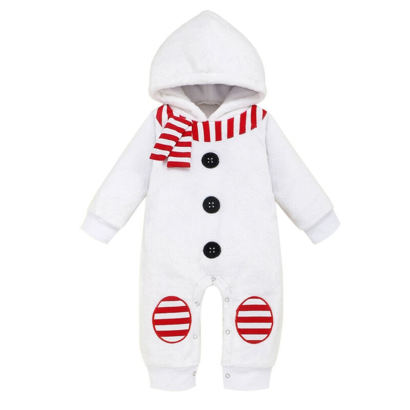 Citgeett Autunno Autunno Del bambino di Natale Della Ragazza del Ragazzo Vestiti di Inverno con Cappuccio in mucchio Pupazzo Di Neve Di Natale Vestito di Natale Abbigliamento