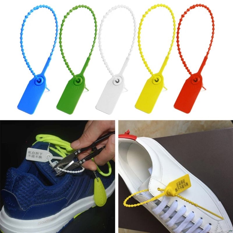 100 Stuks Wegwerp Plastic Pull-Tite Security Seals Bewegwijzering Genummerd Zelf Sloten