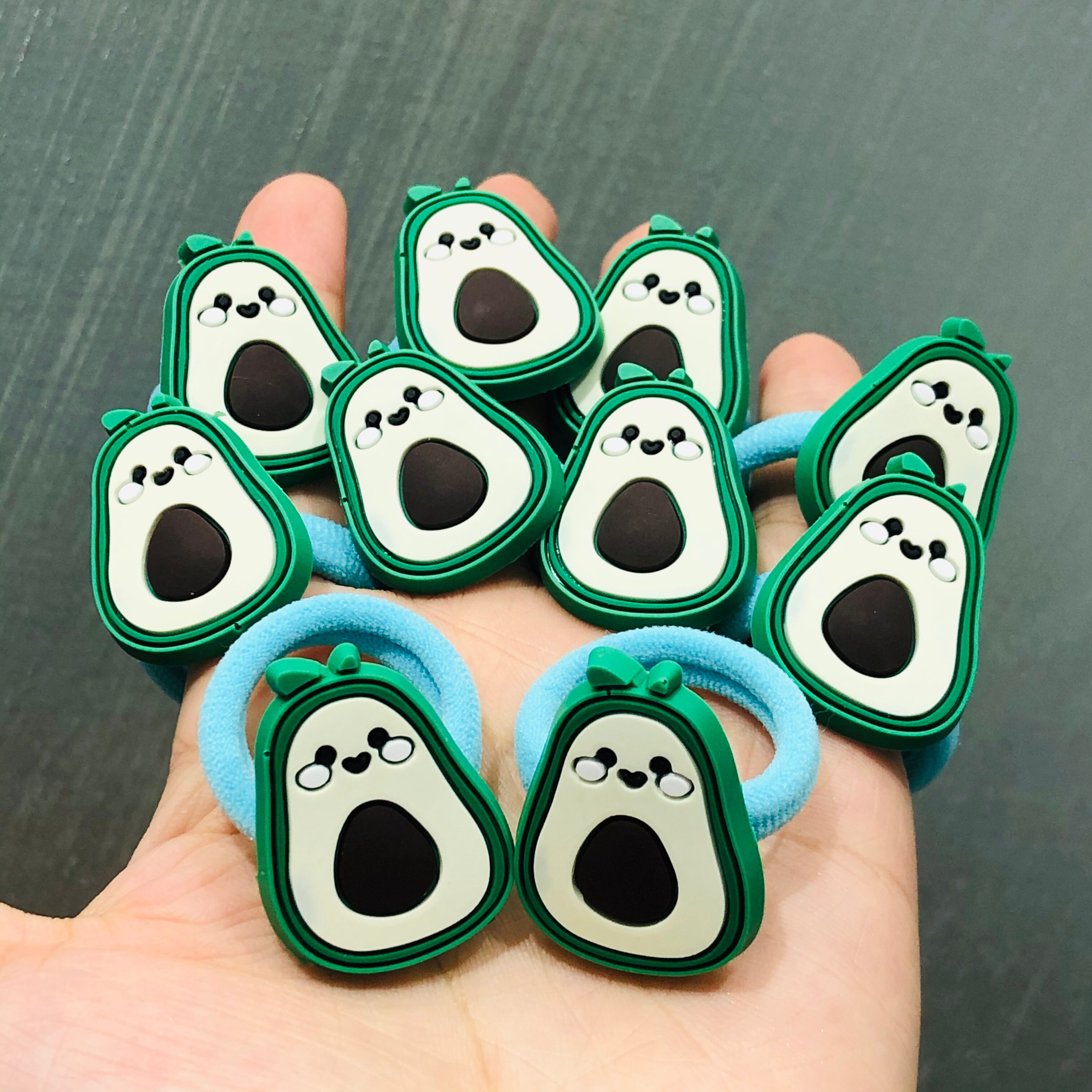 Horquillas de aguacate con fruta Kawaii para niña, pinzas para el pelo, pasadores, accesorios para el cabello, 10 unids/set por juego