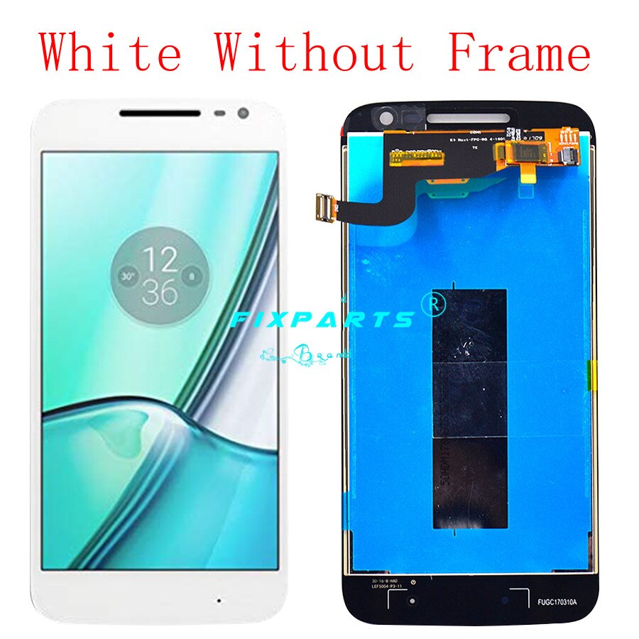 For Motorola MOTO G4 PLAY LCD Display Touch Screen Digitizer Assembly Xt1601 Xt1602 XT1603 Xt1604 5.0" For MOTO G4 Play LCD: White Without Frame