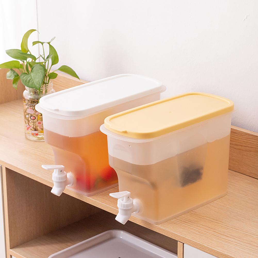 3.8L Water Pot Detachable Dust-proof Plastic Large Capacity Translucent Juice Dispenser Kitchen Supplies