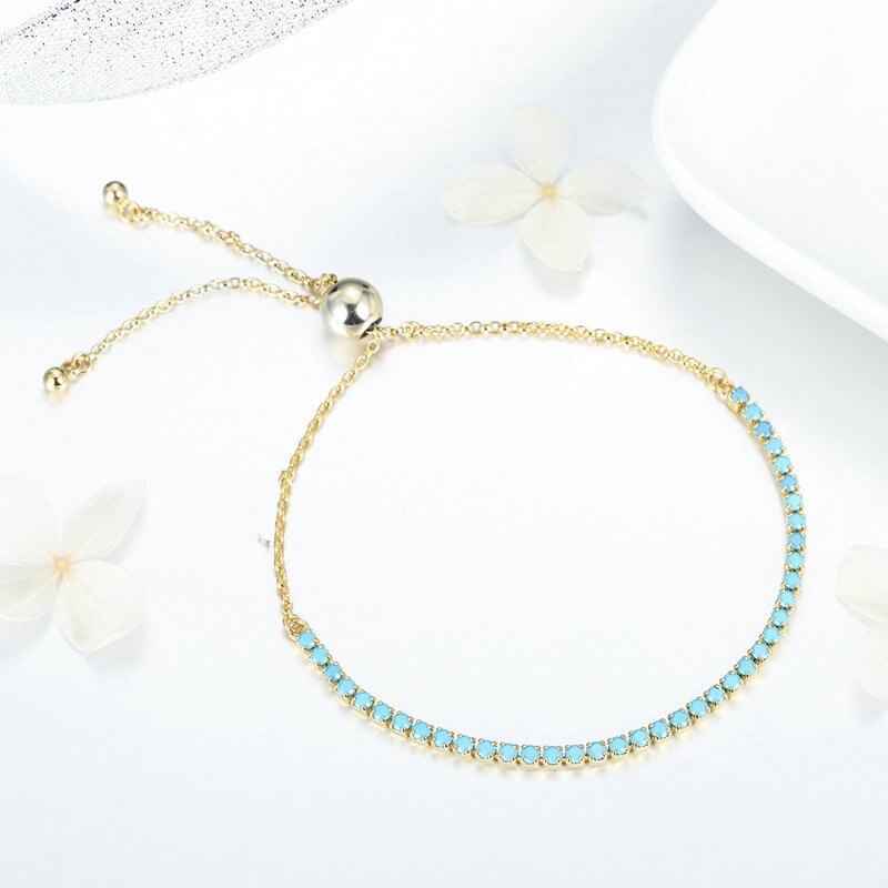 BAMOER Tennis Zilveren Armband 925 Sterling Zilver Verstelbare Basic Eenvoudige Armband voor Vrouwen Fijne Sieraden Bijoux GXB029: GXB118