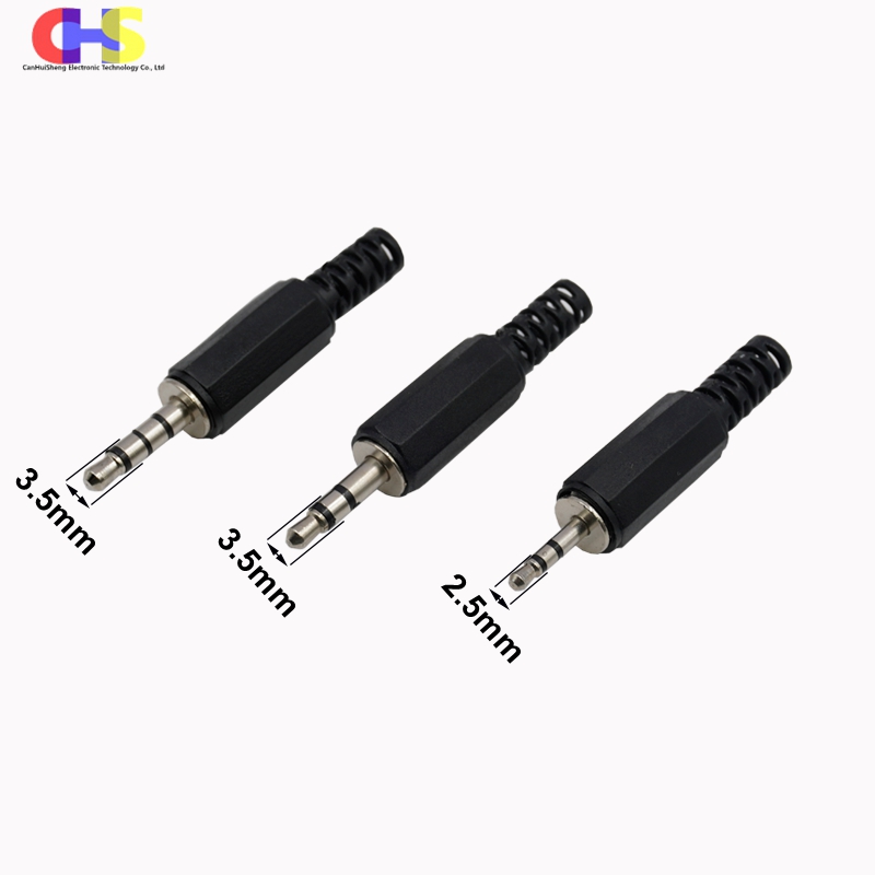 5 piezas, Enchufe macho de Audio para auriculares, conector para micrófono, 2,5mm/3,5mm, 2,5/3,5 secciones, 3/4