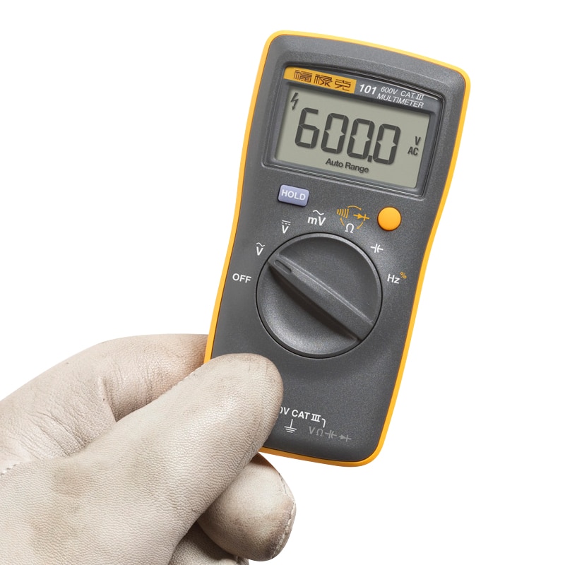 FLIUKE 100% Originele 101 Mini Digitale Multimeter Auto Range voor AC/DC Spanning Weerstand Capaciteit Frequentie Duty Cycle Tester