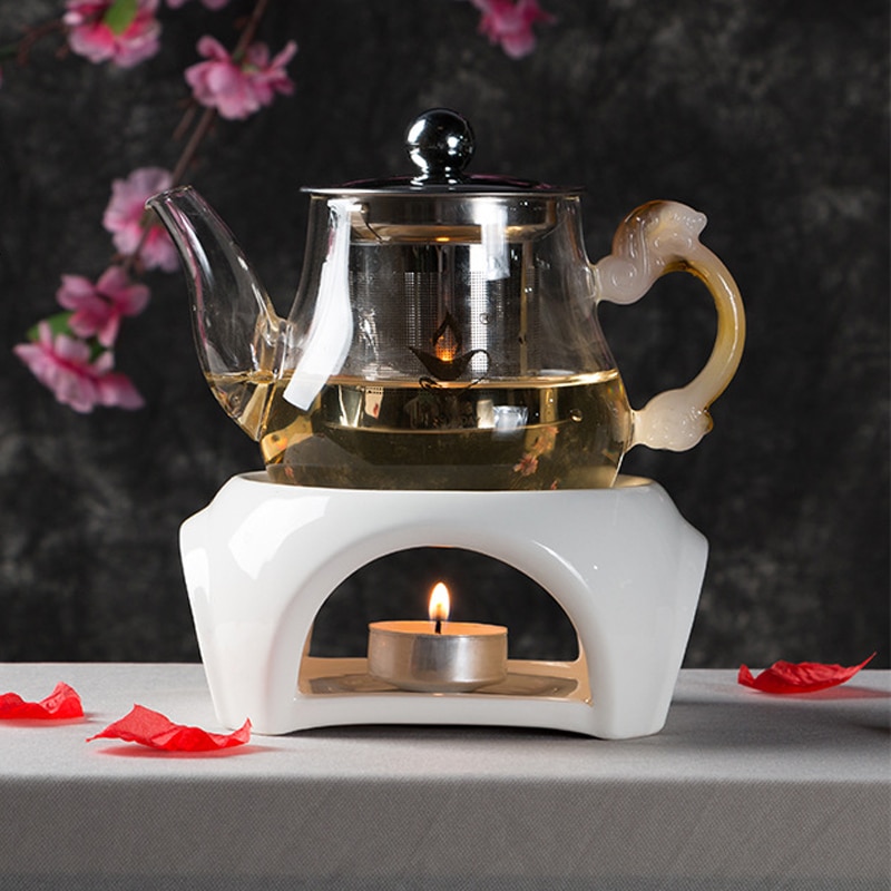 Tekande kop varmere keramisk stearinlys opvarmning base japansk stil te maker konstant temperatur varmelegeme tekande kogt blomster te
