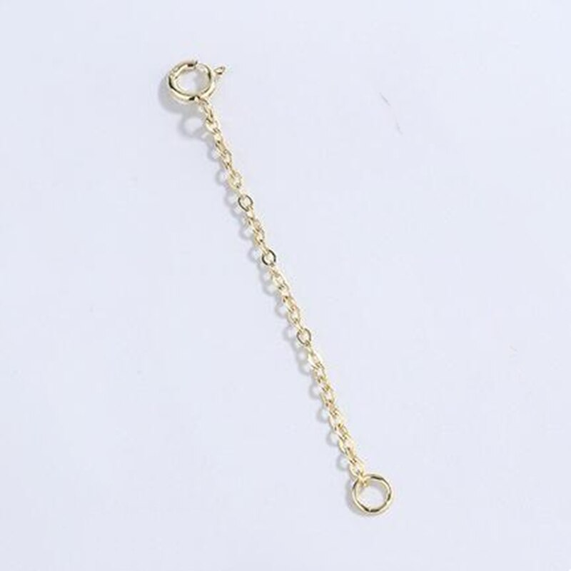 Chaîne d'extension de collier en argent Sterling 925, 2 pièces, Bracelet en vrac, chaînes étendues, Extension de queue pour bricolage, résultats de fabrication de bijoux: M / green