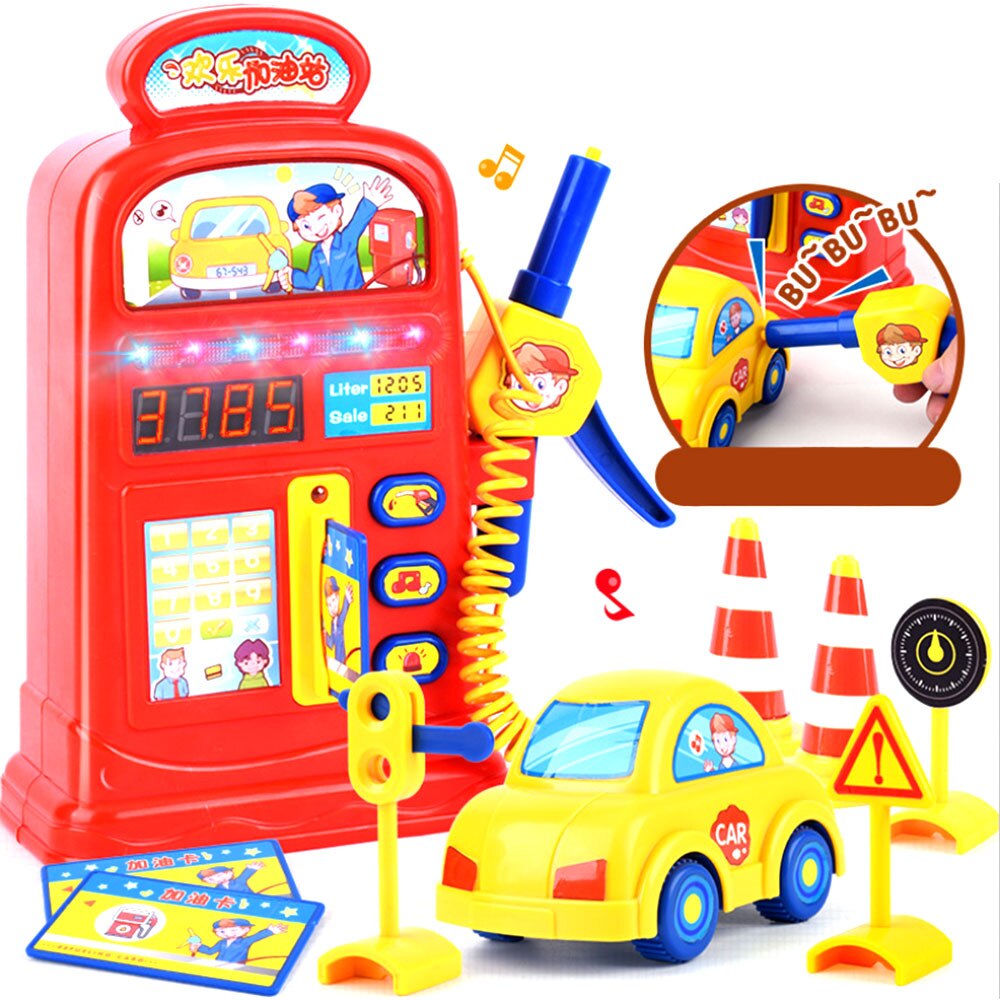 1 Set Pretend Speelhuis Speelgoed Simulatie Gas Station Modeling Toy Abs Plastic Vroeg Educatief Voor Kinderen