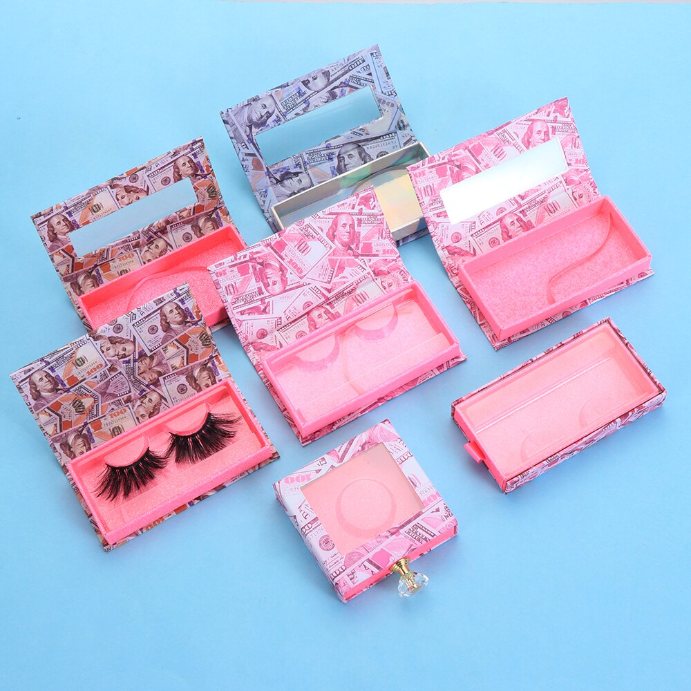 USD Eyelash Packaging Box Case with Transparent Tray Lashes Boxes Empty Eyelashes Package Box For 15-30mm Lashes Rectangle Box