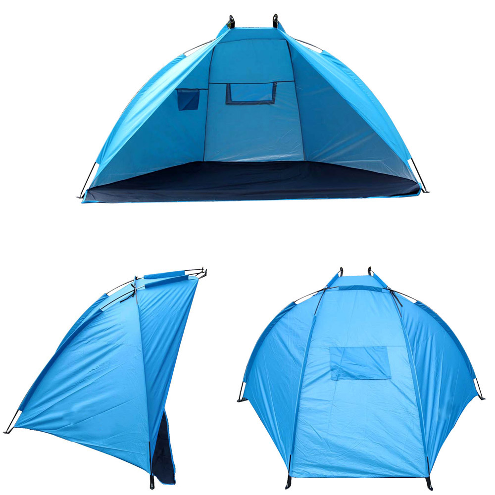 Sommer strand telt utendørs camping telt anti uv parasol ly for fiske piknik strand park sports fiske telt: Blå