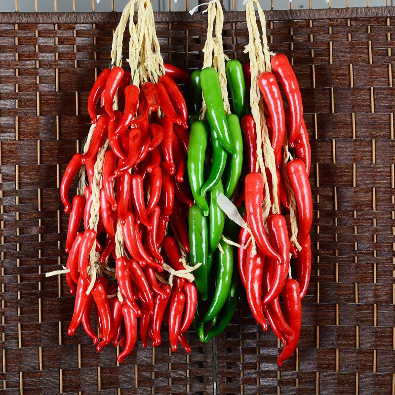 Cuerda de frutas artificiales, cuerdas de vegetales falsos para colgar, espuma de plástico para casa, cocina, decoración de granja, adorno colgante en la pared 1 cuerda