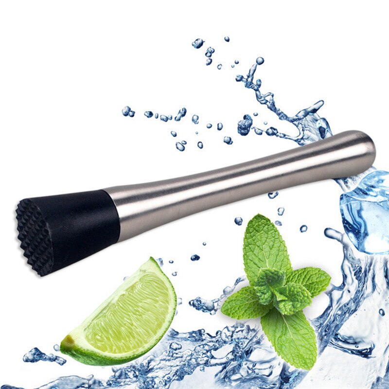 Barra de cocina de acero inoxidable para jugo de limón, barra de cocina, Muddler de fruta y cerdas de cóctel para utensilios de Bar de hielo triturado