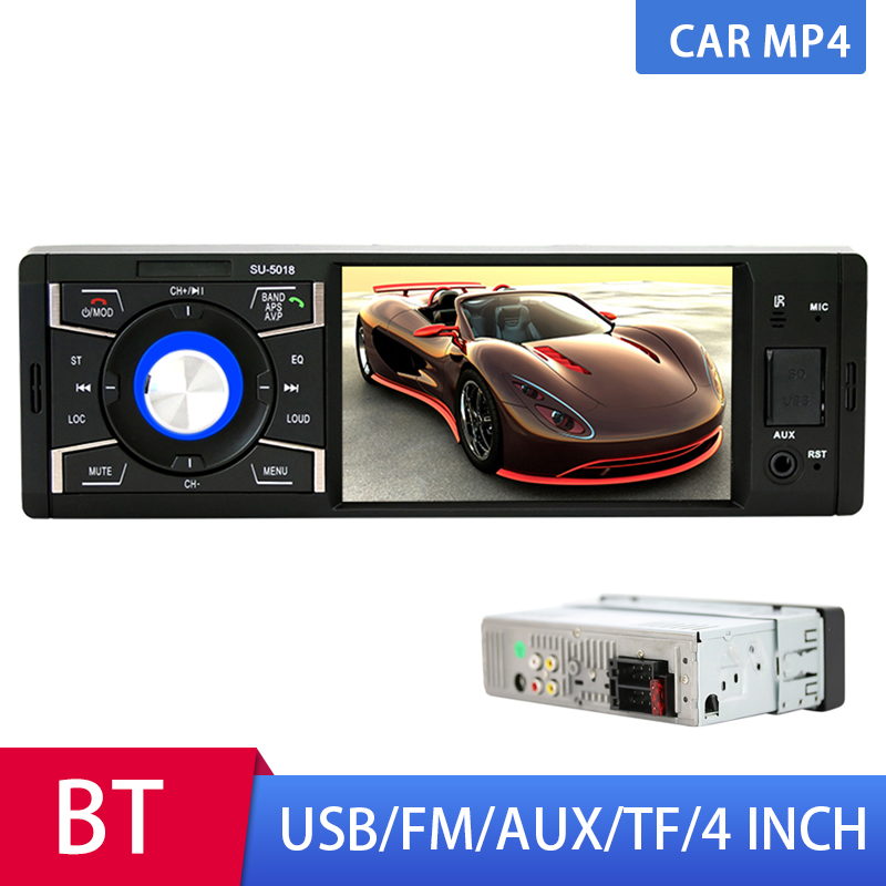 Autoradio 4.1 Inch Audio Stereo AUX USB FM Radio Station Bluetooth Autoradio met Achteruitkijk Camera Afstandsbediening