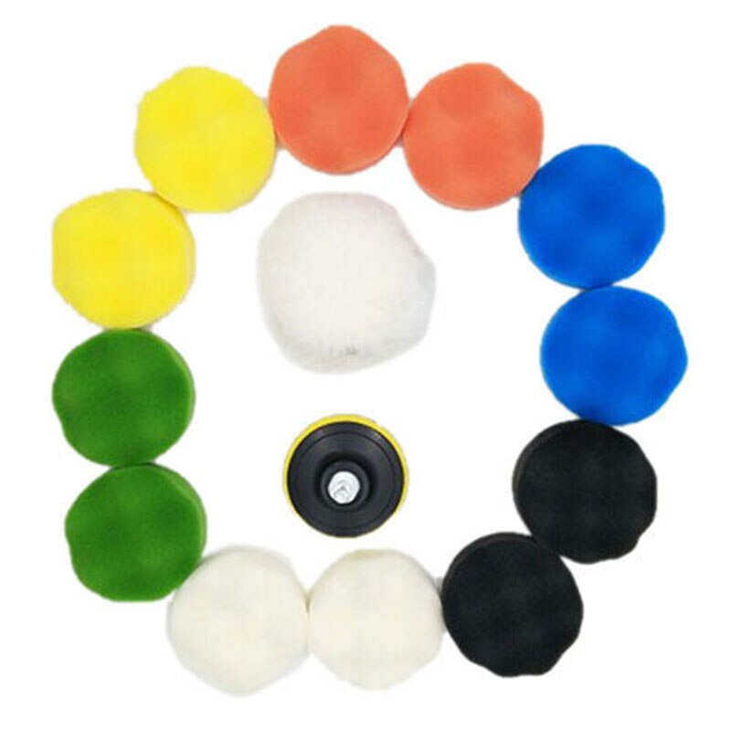 Sponge/Wooden Polishing Pads 3\" for Car Polisher w/ M10 Drill Adapter 30Ccm Polishing Buffing Durable Practical