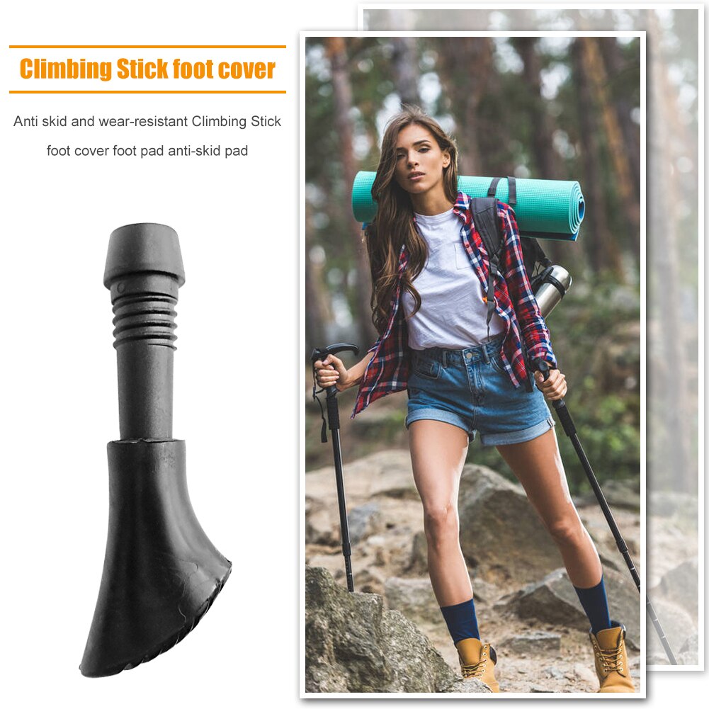 Anti-slip Trekking Pole Tip Protector 10pcs Climbing Hiking Trekking Pole Tips PVC Hiking Walking Stick Cover Pads