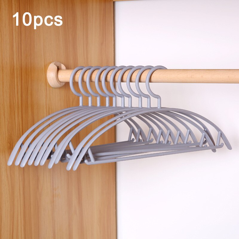 10 Stks/set Plastic Volwassen Hanger Antislip Kleding Broek Trui Jas Droogrek Balkon Outdoor Droogrek Closet Organizer: Gray