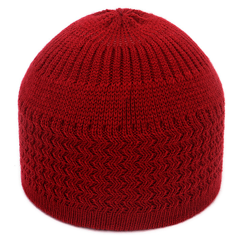 Hiver tricoté hommes musulmans chapeaux de prière unisexe bonnets casquette islamique Ramadan juif kippa Homme chapeau hommes Wrap tête casquettes: green