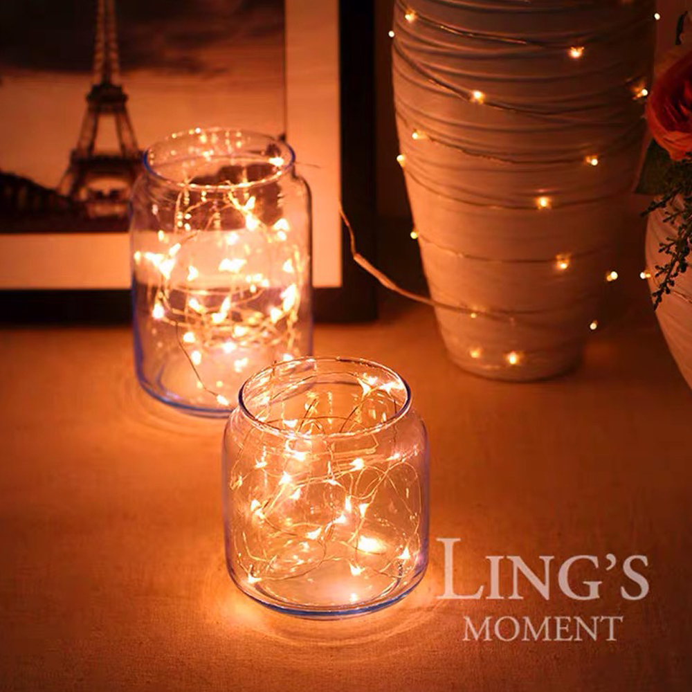 Guirnalda de luces LED USB con alambre de cobre, guirnaldas de luces impermeables, 8 modos, decoración DIY, de boda, dormitorio, guirnalda de Navidad