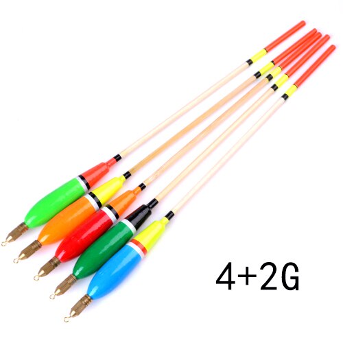 Fisk konge blandet farve barguzinsky gran flyde 5 stk / parti 3+2g 4+2g 5+2g 6+2g lodret pesca til karpe fiskeri flyde fiskegrej: 002