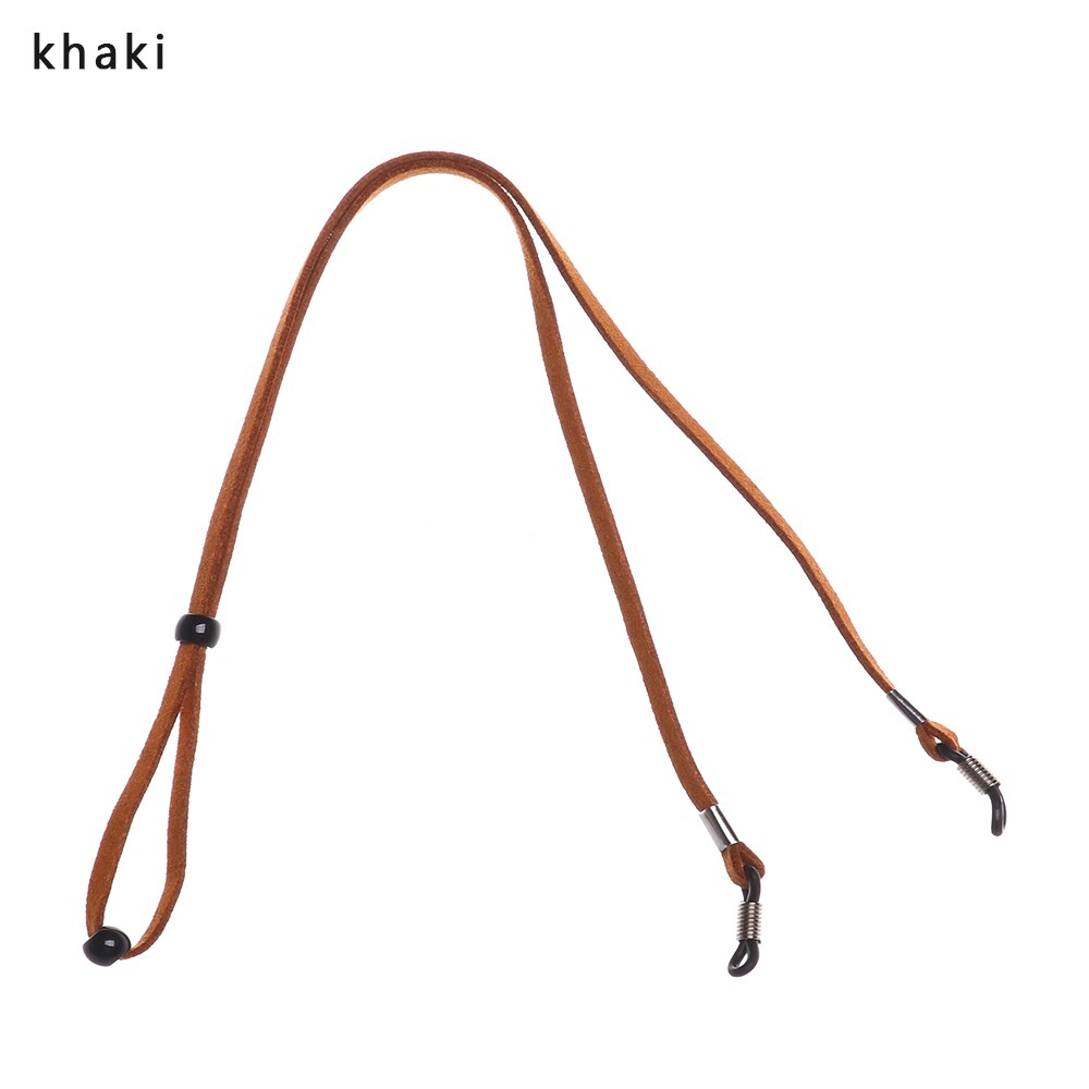 1 stk justerbar solbrille halssnor strop briller briller snor lanyard holder ruskind briller reb: Khaki