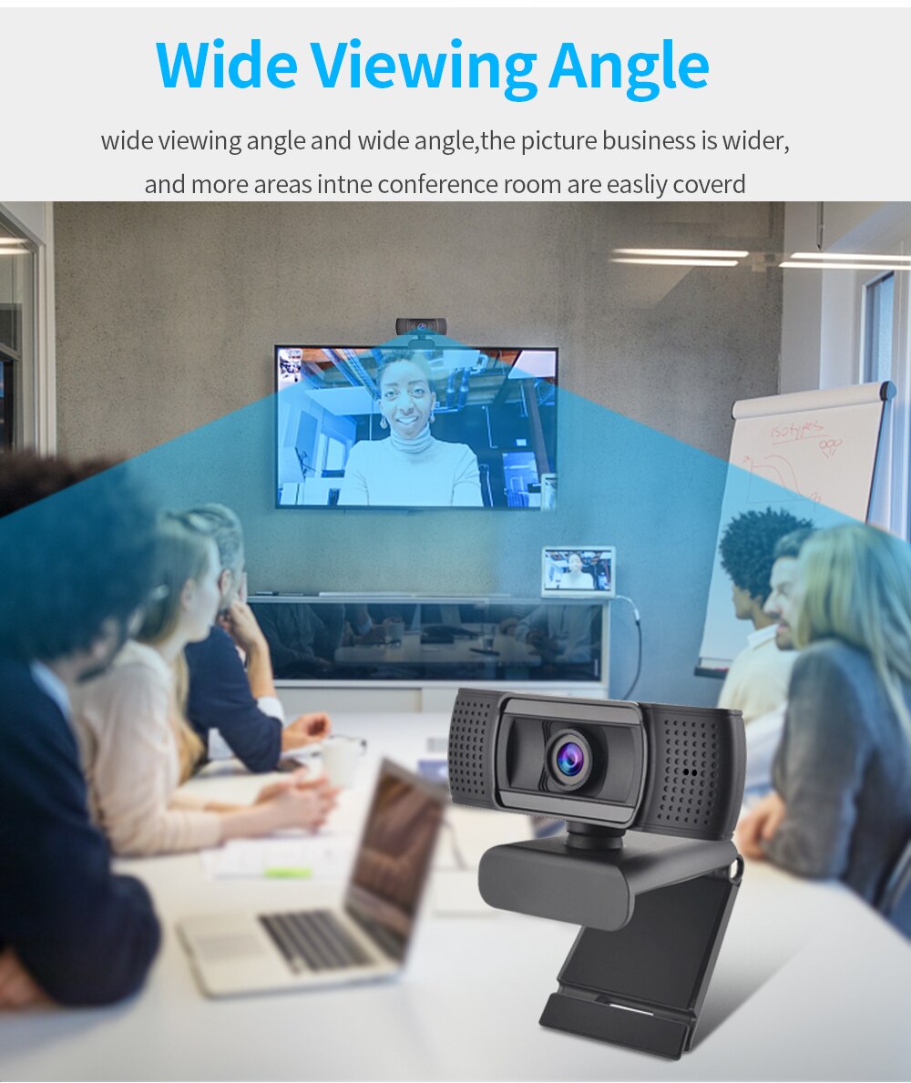 USB Webcam 1080p 60fps Focus Web Camera with Noise-Cancelling Microphone PC Camera Webcam with tripod for Live Online Teaching