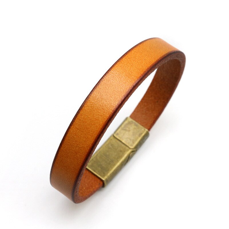 Enkla läderarmband för män magnetiskt lås charmarmband för män trendiga smycken manliga armband