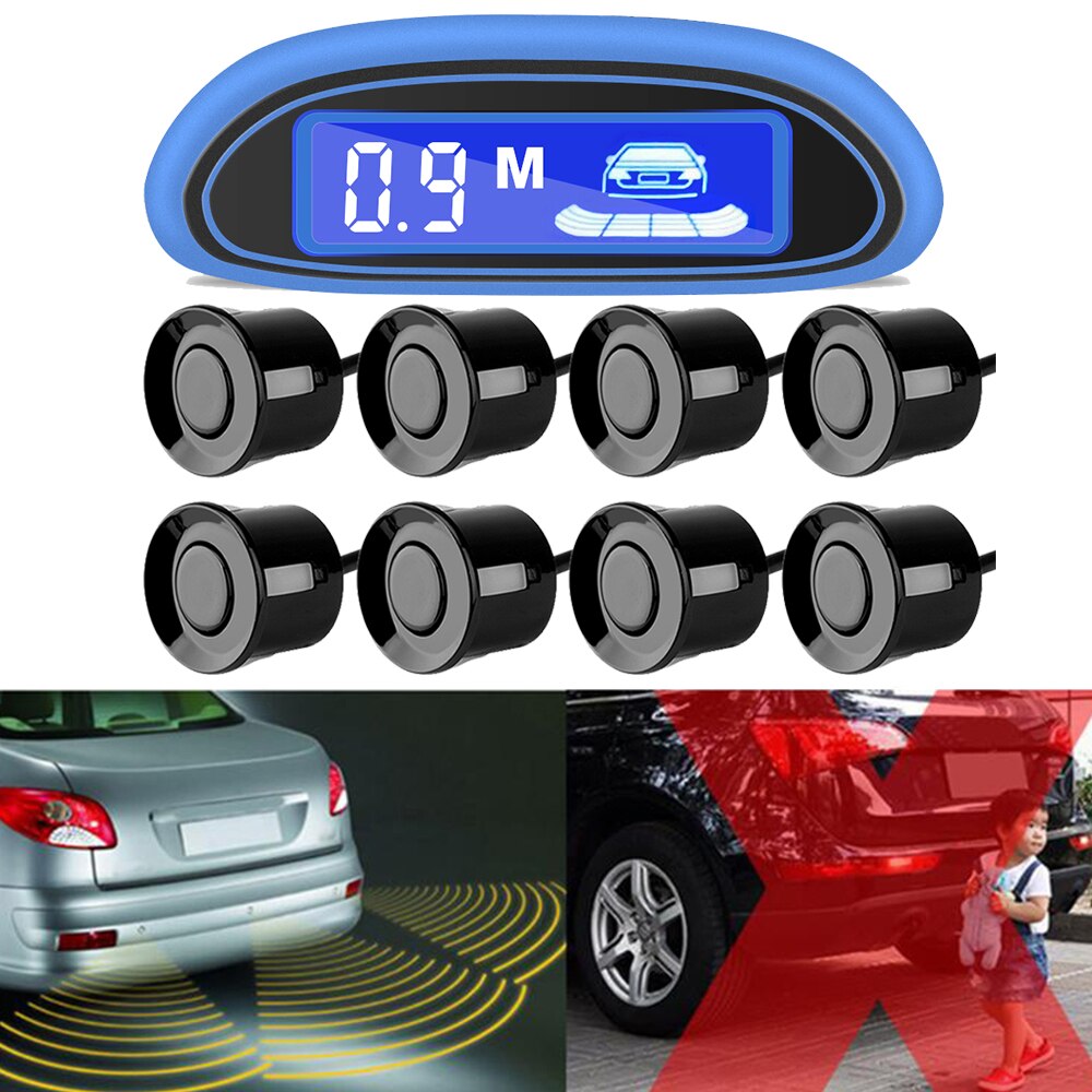 Auto Parktronic Parking Sensor 8 Led Display Monitor Voice Alarm Motion Backlight Auto Radar Detector Front Parkeersensoren