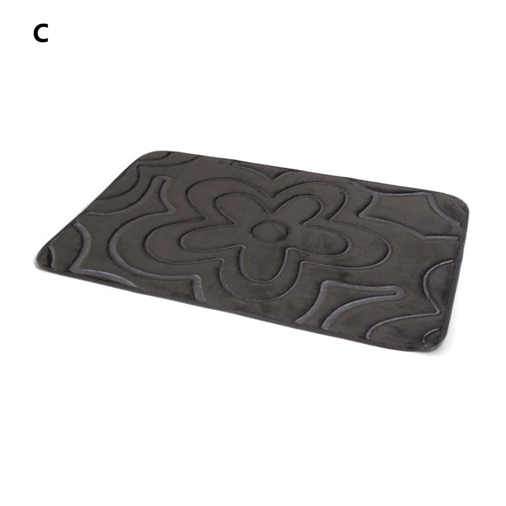 Non-Slip Pebble Flannel Bathroom Carpet Bath Mat Bathroom Rug Foam Pad Shower Kitchen Floor Carpet 40*60cm^25: C