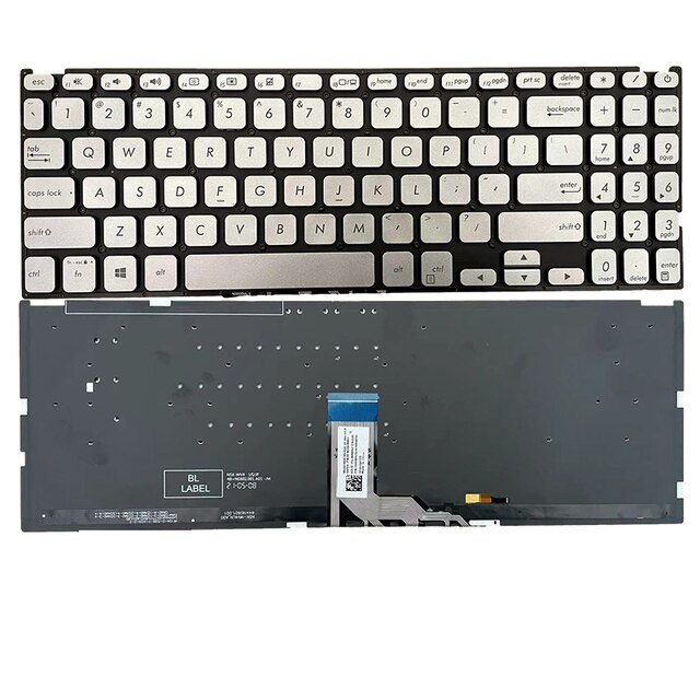 OEM ASUS X512 Series LCD Back Cover & Bezel & Hinges Set – Silver (Vivobook)