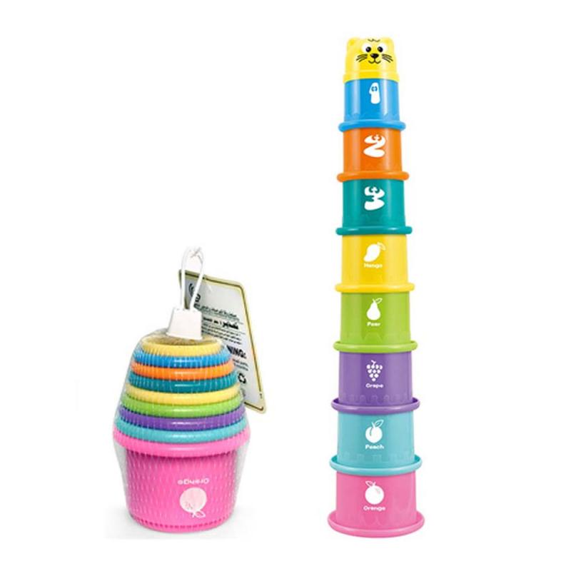 Baby Bath Stacking Cup Set Infant Shower Montessori Bathtub Tower Toy Child Puzzle Swimming Pool Beach Toys For 0 12 Months Kids: 12