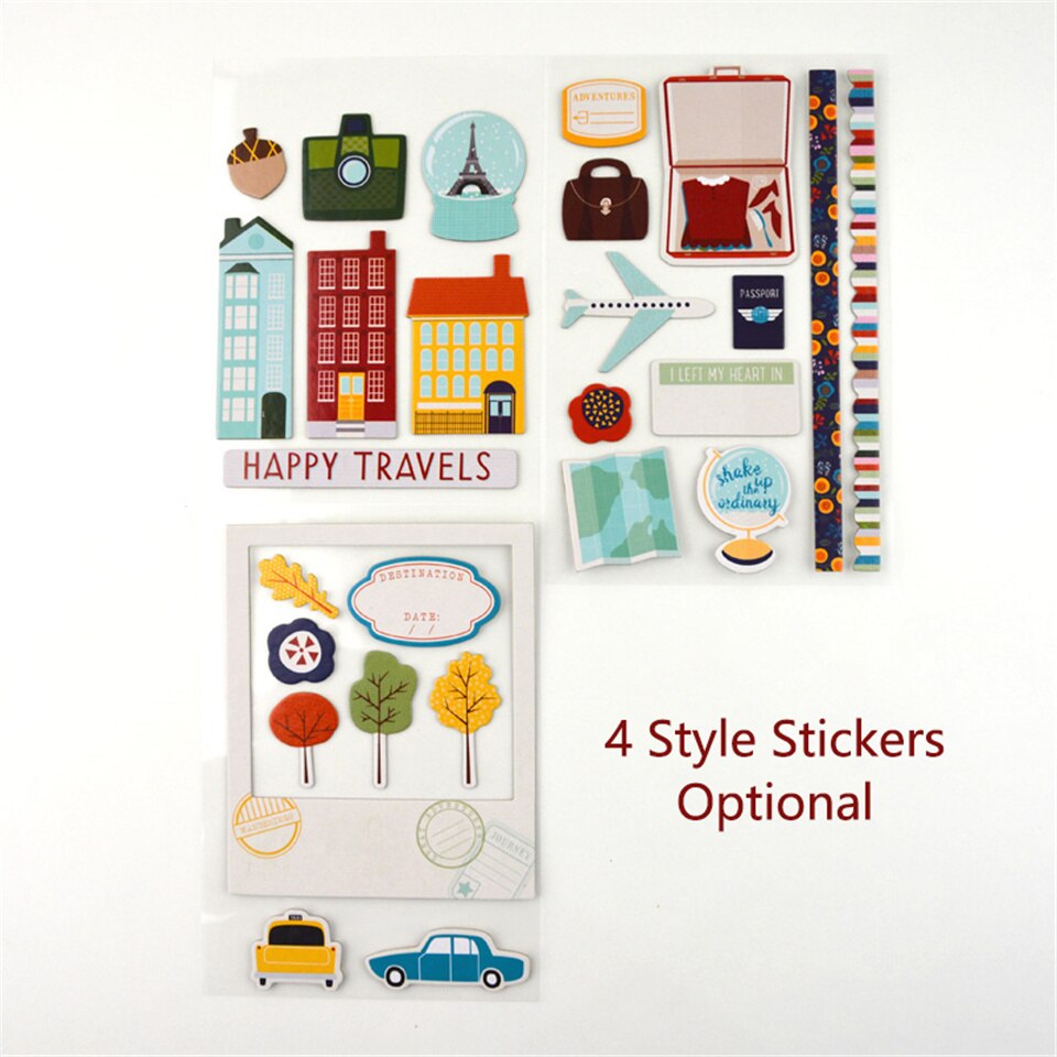 Reisthema drielaags karton papieren stickers kits stansen voor doe-het-zelf scrapbooking junk journal album sticker kaart maken  s074