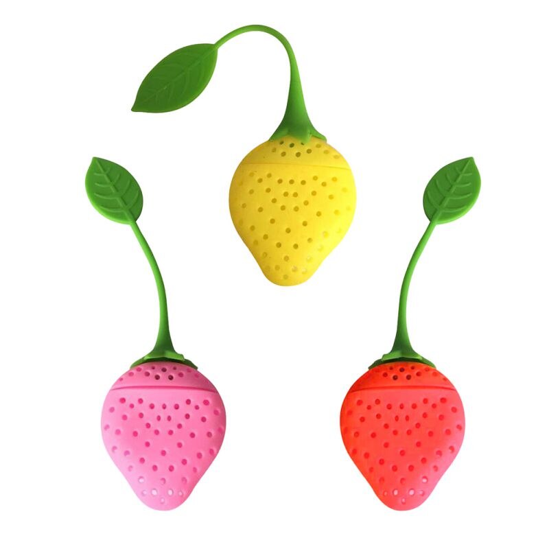 Silicone Tea Infuser Non-toxic Strawberry Shape Herbal Spice Tea Strainer Tea Bag Kitchen Supplies Teapot Accessories #