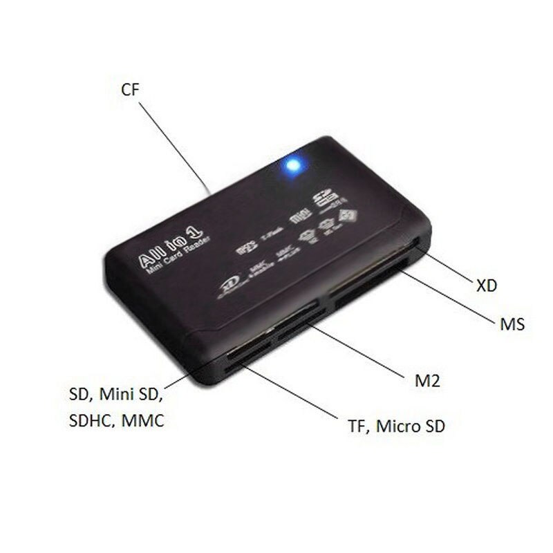 Hukommelseskortlæser universal usb 2.0 1.0 sd tf cf xd hukommelseskort adapter