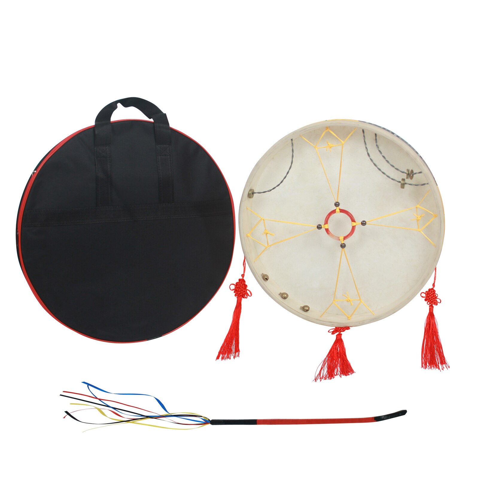 Sjamaan Drum Frame Drum Handtrommel Traditionele Chinese Percussie Instrument Met Drum Tas Drum Zweep