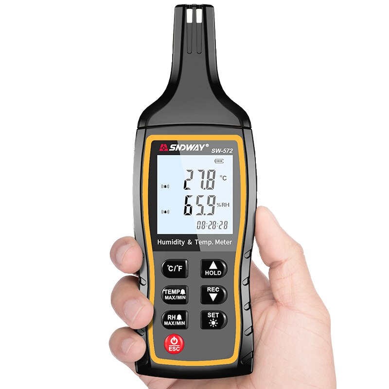 Higrómetro de alta precisión para interiores y exteriores, medidor electrónico de temperatura Industrial, Digital, SW-572 de humedad