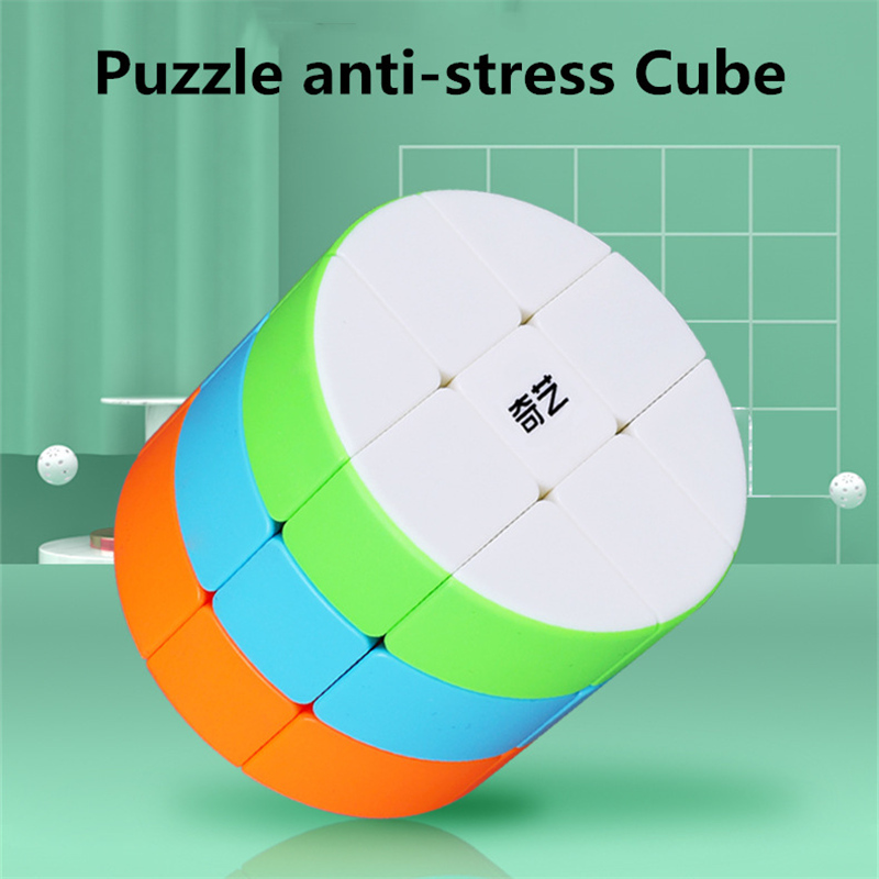 Qiyi 3X3 Cilinder Cube Magic Snelheid Stickerloze Professionele Fidget Speelgoed Qiyi Cilinder 3X3X3 Cubo magico Puzzel