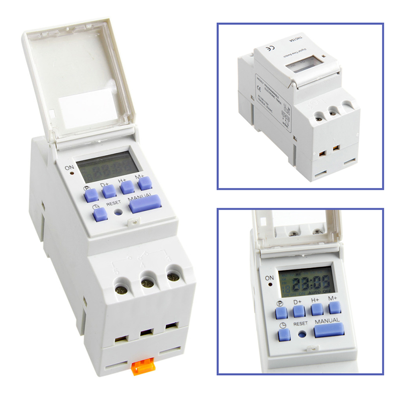 DIN Rail Time Relay Switch Digital LCD Power Programmable Timer DC 12V